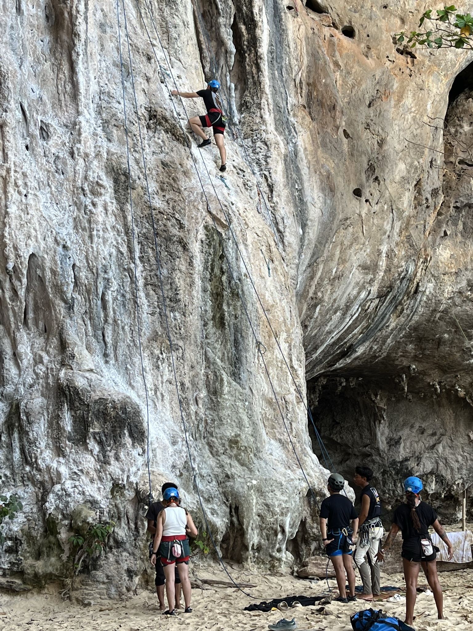 rock climbing at Phra nang beach